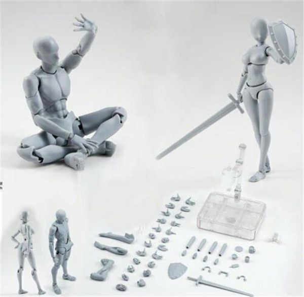 20 Malefemale Body Kun Doll PVC Bodychan DX Action Play Art Figure Modellzeichnung für SHF -Figuren Miniaturen Grau Set Spielzeug 20129660243