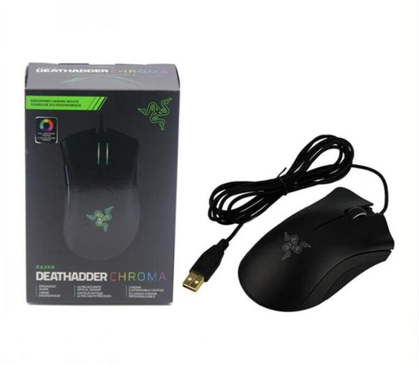 Não original Razer DeathAdder Chroma USB Wired Computer Gaming Mouse 10000dpi Sensor óptico Mouse Razer Deathadder Gaming4089445