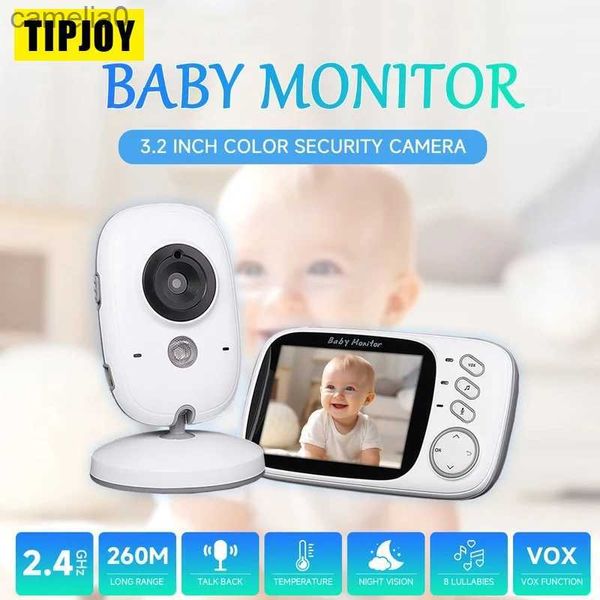 Ребенок мониторов Tipjoy 3,2-дюймовый видео-цвет Baby Monitor 2.4G Беспроводной ЖК-дисплей 2-й проездной аудио-вызовой мониторинг мониторинга камеры безопасности Nannyc240412