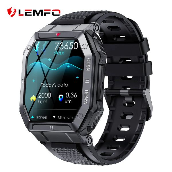 Uhren Lemfo Sports Uhren 350mah Smart Watch Men Bluetooth Call Fitness Smartwatch 2023 für Android iOS Phone 1,85 Zoll 240*280 HD