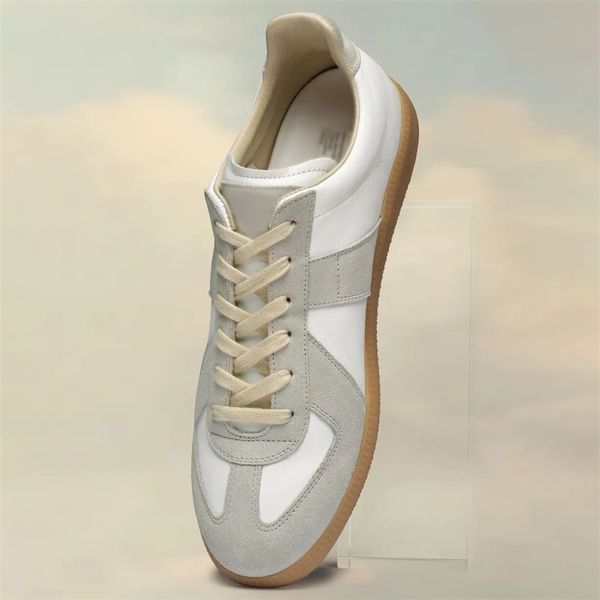 Sapatos de grife de moda de moda wome sapatos casuais adoram maison mm6 bezerro de camurça de couro dexun sapatos margiela tênis tênis tamanhos 35-46 t1