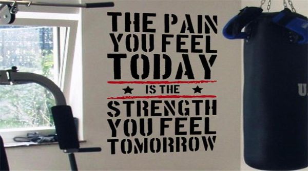 Боль, которую вы чувствуете сегодня, домашнее спортзал мотивационный настенный наклейка цитата фитнес -силовые наклейки на стены стены искусство для детских комнат L1571332