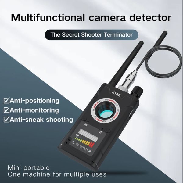 Detektor Proteable K18S Wireless RF -Signal Hidden Kamera Detektor Multifunktionen Fehler Finder GPS -Signal Linsen Locator Tracker Laser -Scan