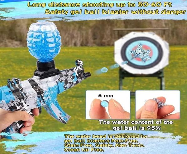 MP5 Electric Gun Toy Gel Wasserkugel mit 5000 Stück Schießtoy Gun Blaster Pistol CS gegen Outdoor -Spiel für Kinder Erwachsener Red4153654