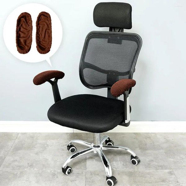 Coperture per sedie in poliestere 1 coppia utili sedie a colori solide di bracciolo di bracciolo ufficio leggero facile da installare