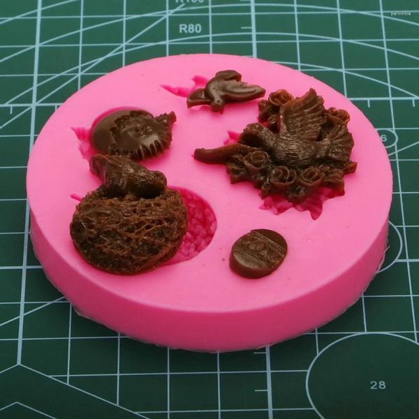 Baking moldes de pássaro ninho Paz com molde de fondant de silicone para flores para ferramentas Mades molde de sabão F0577