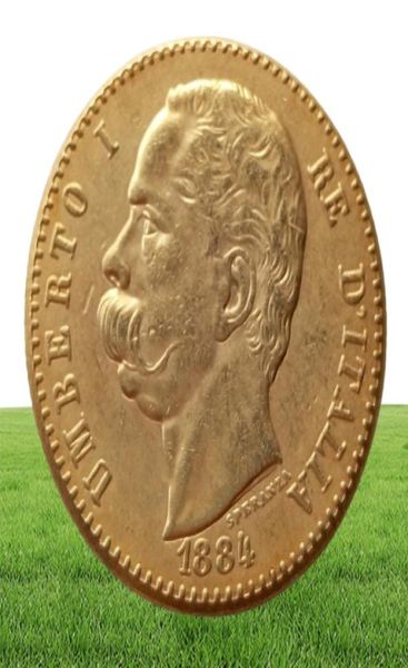 Italia 1884 Umberto 50 Lire Gold Coin Coin Coin Accessori per decorazioni per la casa Factory 9148156