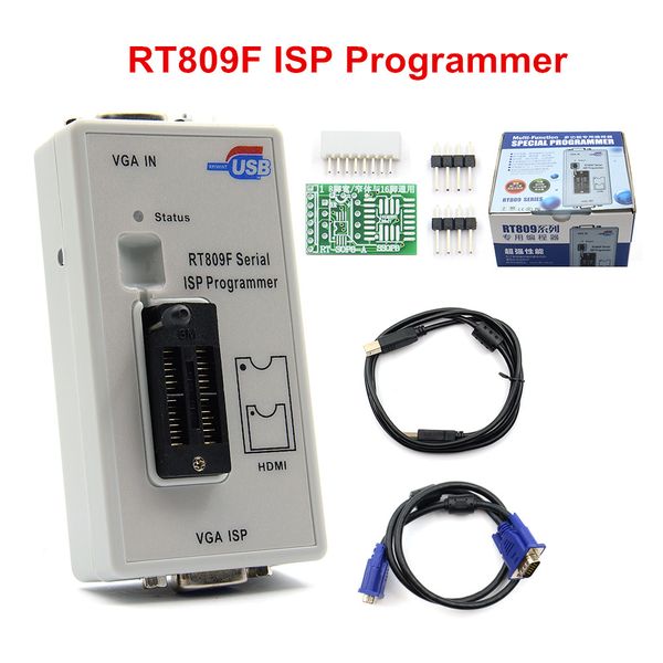 Programmatore ISP seriale RT809F originale LCD Strumento di riparazione USB Adattatore 1.8V Adattatore SOP8 Clip di prova Cavo Edid ICSP BIOS Programmer universale