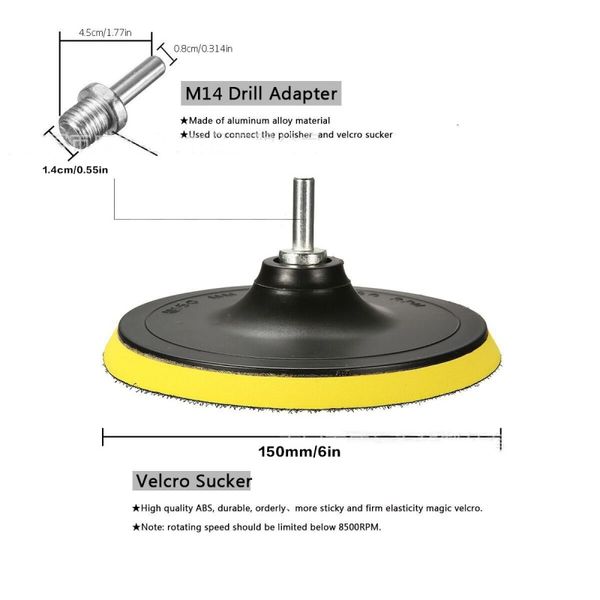 Kit di lucidatura per auto Polish Polish Disc Disc Sponge Foam Polisher per spugna di pulizia dei fari