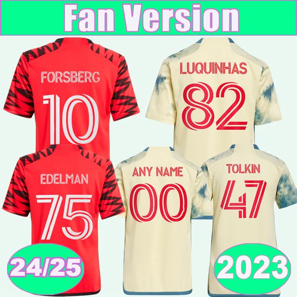 2024 25 Novo Yo RK Red Mens Soccer Jerseys 2023 Klimala Amaya Casseres Jr.Barlow Away Futebol camisa de futebol uniformes adultos de manga curta