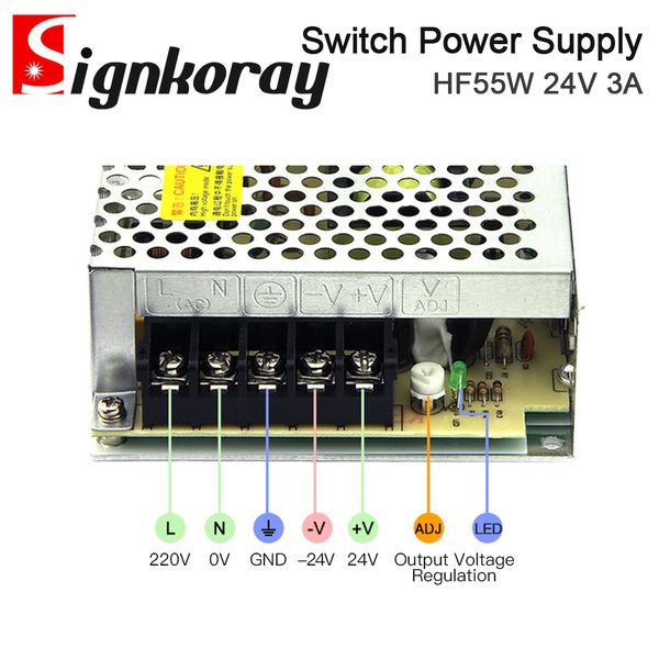 Signkoray HF55W-SE-24 Switch Alimentatore DC24V 2.3A 55W 5V-48V Output singolo per il controllo industriale e la schermata di visualizzazione