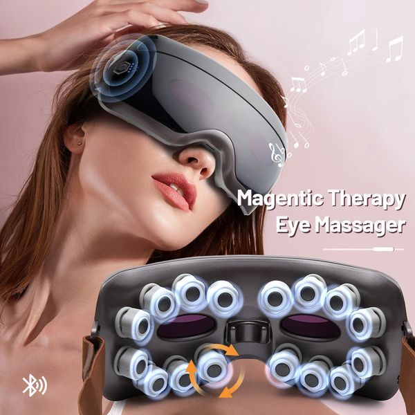 Magic Therapy Eye Massager Electric Massage Strument Bluetooth Glasshi Allevia gli occhi del cerchio scuro Beauty 240411