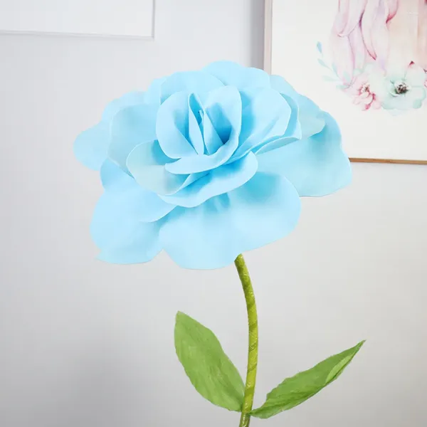 Fiori decorativi gigante per la schiuma di schiuma di rosa fiore di rosa mostra attività evento mariage party arredamento per esterni per esterni artificiale pografia floreale artificiale