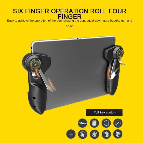 Gamepads Sechs Finger Tablet PUBG Mobile Gamepad Gaming -Trigger -Shooter -Controller Joystick für iPad Mini 5 PUBG Controller Tablet Triggers Triggers