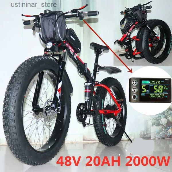 Biciclette di bici da giro per biciclette elettriche 1000W 2000W Bike da neve elettrico elettrico Electric Mountain Bike 48V 20AH 26 * 4,0 pollici pneumatici Ebike Ebike Ebike L47