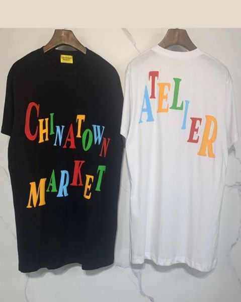 Tide da maré europeia e americana Chinatown Market Shorttsleeeved Série de designers de designer de camisetas Treedimensional Printing Tee US 201453526