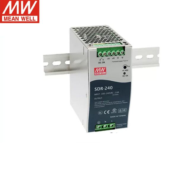 Média bem SDR-240 88-264V AC para CC 24V 48V 240W Industrial Solding Din Switching Power Supply com PFC