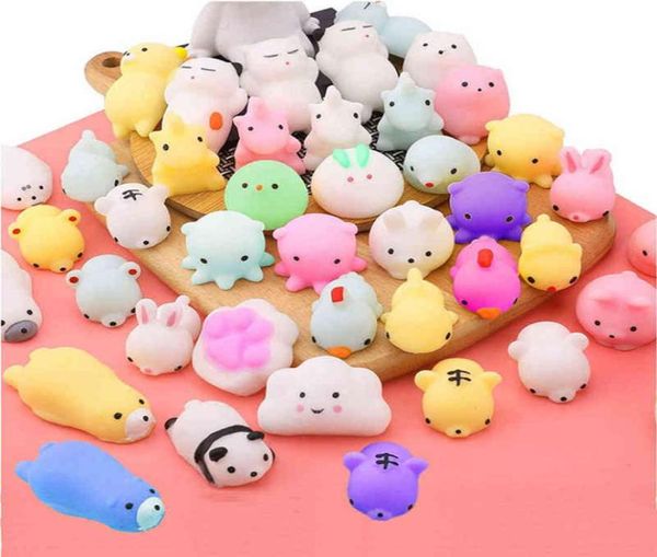 50 pezzi Kawaii Squishy Toy Squishy Cute Animal Ball Squeeze Mochi Toys Areact Soft Sticky Stress Stress Sollieve Giocate Funny Gift Y5954597