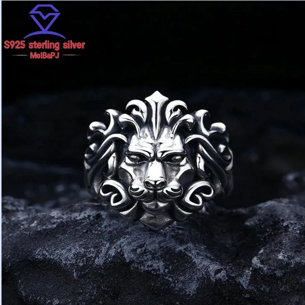 MEIBAPJ PERSONALIDADE RETRO REAL S925 STERLING SLATER LIONS CABEÇA ANELO ABRIL DE MENWOMEN JEWEN M Y240412