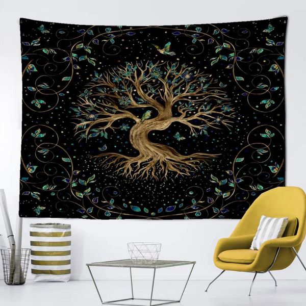 Wandteppiche mysteriöser Baum des Lebens Home Decor Tapestry Mandala Szene Wand Bohemian Sofa Decke