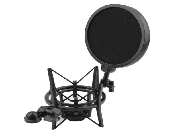 Neuer Mikrofonschock -Mount -Standhalter mit integriertem Pop -Filter -Bildschirm Mikrofonmikrofon Professionelles Stoßdämpfer 9104604