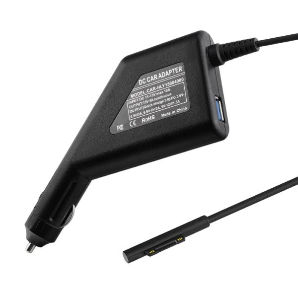 Chargers Universal Laptop Car Ladegerät mit für QC 3.0 USB -Ladeanschluss Ausgabe 15V 4A Netzteil für Oberflächen -PC im Auto