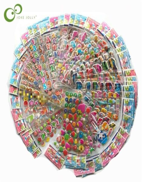 100 fogli di adesivi per bambini carini adesivi da cartone animato 3D per insegnanti di scuola mista ricompensa per bambini giocattoli di apprendimento precoce per bambini Gyh 2109288344902