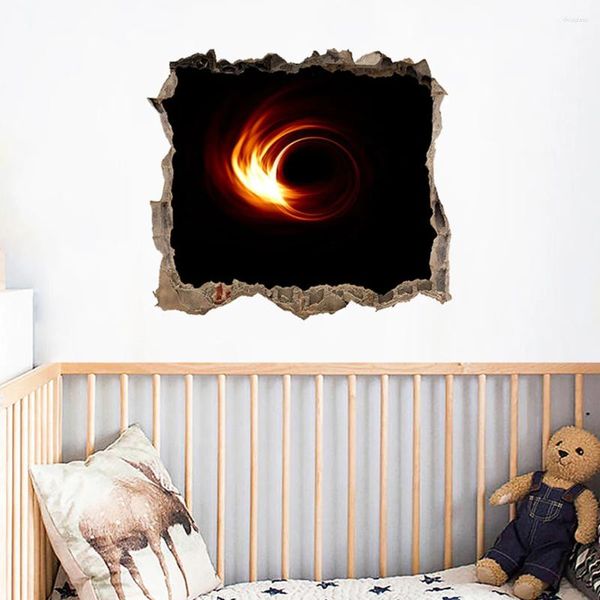 Adesivi a parete 60x45 cm Modello rotto 3D Effetto 3D Rimovibile Black Hole Pvc CORRIDOR AVOLO ARTE ARTICOLO DECORSATIVO DECORATTI