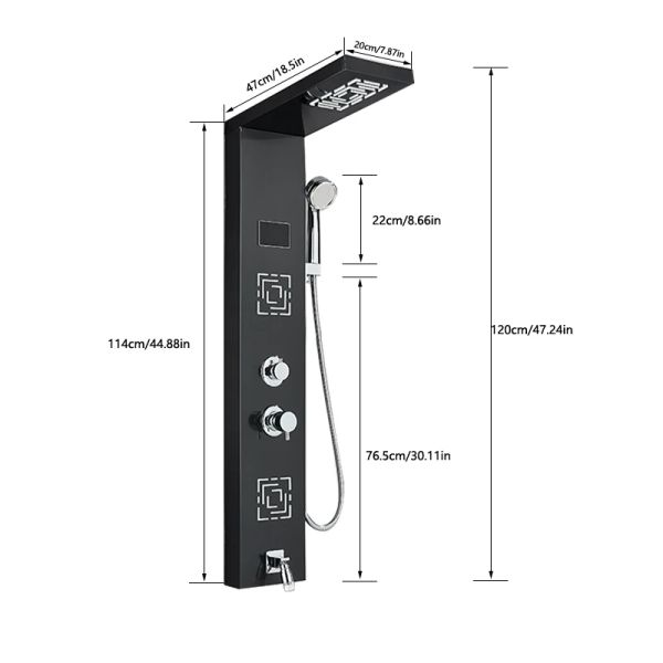 LED LIMP LCD SHOW Torneira Banheiro de Banheiro Spay Sistema de Chuar