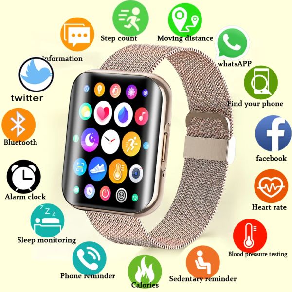 Relógios Lige Smart Watch 2023 para Android iOS Bluetooth Chamando freqüência cardíaca/monitoramento do sono rastreador de fitness, tela de toque completa de 1,72 polegada