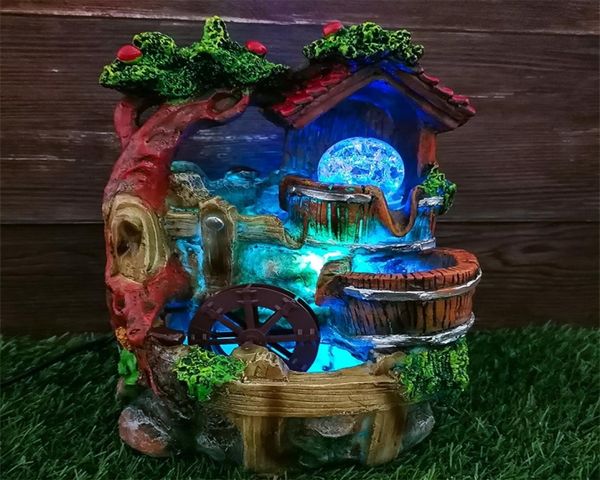 Regali a cascata in resina Simulazione del tavolo Simulazione Zen Meditazione Feng Shui Desktop Fluering Water Bonsai Ornamenti 202548102