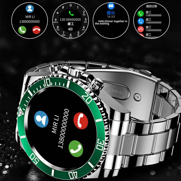 Orologi Smart Watch Men Multifunction Smartwatch 2022 Fitness Sports Waterproof Watches AW12 Chiamata Bluetooth in acciaio Chiamata Bluetooth collegata collegata