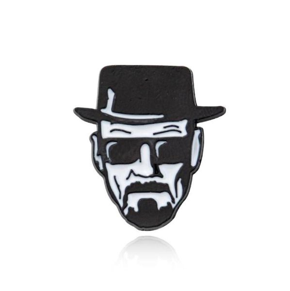 Pinos broches Breaking Bad Walter White Punk Liga de Zinco Broche Backpack Medalha Camista Medalha Chapéu de Chapé