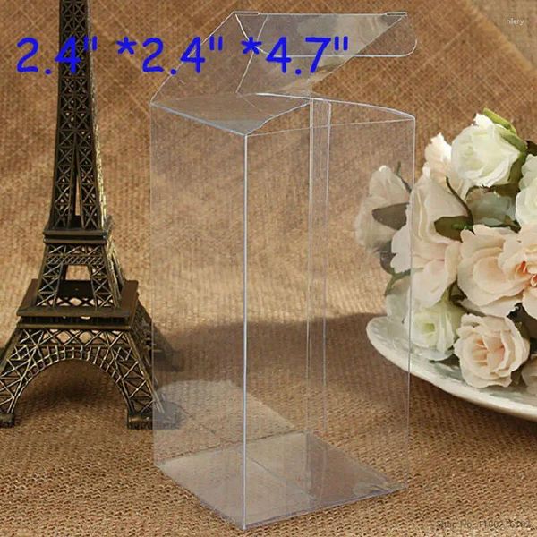 Geschenkverpackung 6x6x12Cm Clear PVC Verpackungsbox Hochzeit Taufe Return Display Boxen