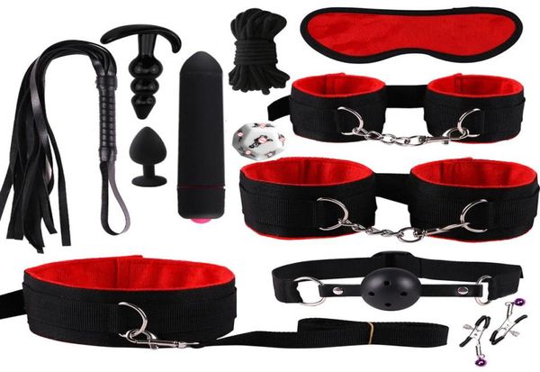 Neuheit Spiele BDSM Kits Vibrator Sex Toys für Frauen Paare Handschellen Peitsche Anal Plug Exotic Accessoires Bondage Equipment Gurness169849574