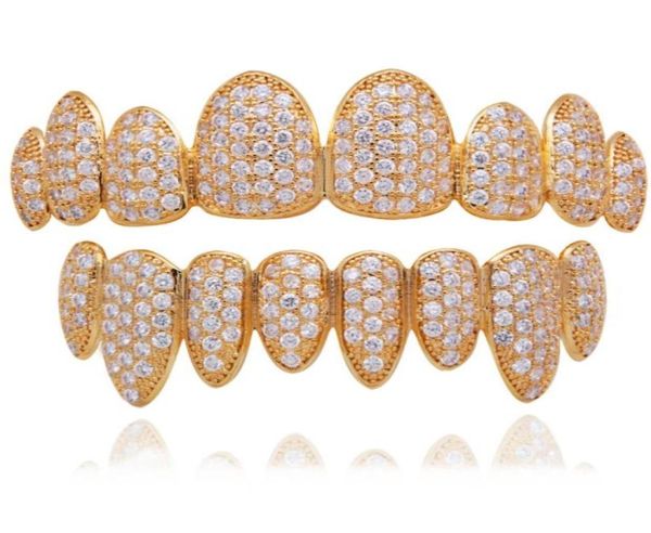 18k Gold Roségold Weiß Gold Gold Vampir Grillz vereisen Fang Grill