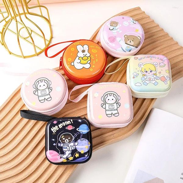 Bolsas de armazenamento Mini Cartoon Zipper Bolsa de cabo Alteração do fone de ouvido Casaceiro portátil Chave de carteira pequena