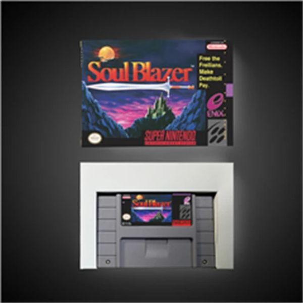 Acessórios Soul Blazer RPG Game Card Bateria Salve Us Versão Caixa de varejo