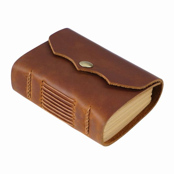 Notizbücher echte Leder -Taschengröße tragbarer Notizblock Retro Unisex Notebook Handgemachtes Kuhlatten kleines Tagebuch neutral Graffiti Buchplaner