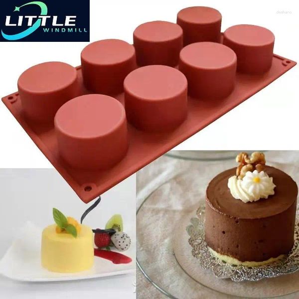 Pişirme kalıpları 8 delik silikon kek kalıp pasta çikolata puding kalıp diy muffin köpük dondurma bisküvi dekorasyon aletleri