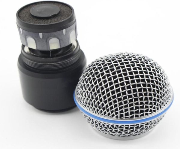 Grade de microfone com malha de cabeça de bola de substituição de cápsula para SLX PGX Sistema sem fio beta58 transmissor de mão 88886243