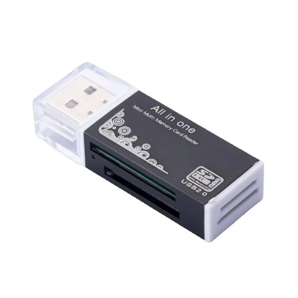 2024 4 in 1 USB 2.0 SD -Speicherkarte für die Micro SD -Karte TF MS SDHC MMC M2 MS Duo MS Pro Pro Card Adapter Plug and Play for Laptop Desktop PC - für