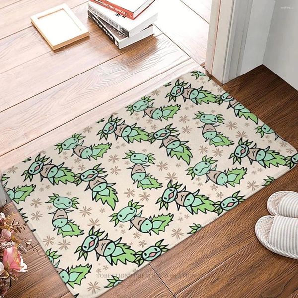 Carpets Axolotl banheiro sem escorregamento I Questiona trocadilho para os amantes com flanela verde ous