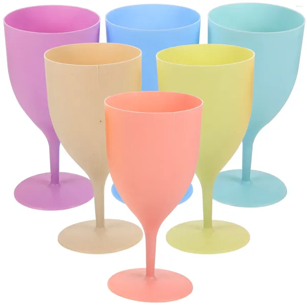 Кружки 6 шт. Высокий сок стеклянный бокал домашний бокал красочные бокалы для вечеринки коктейль пластиковые стаканчики