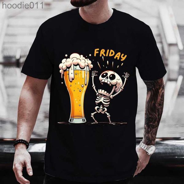 Herren Hoodies Sweatshirts Herren T-Shirt Kurzschlitten Top Skeleton Genuss Y-förmiges T-Shirt Herren T-Shirt Black T-Shirt Finale für Paarkleidung C24325