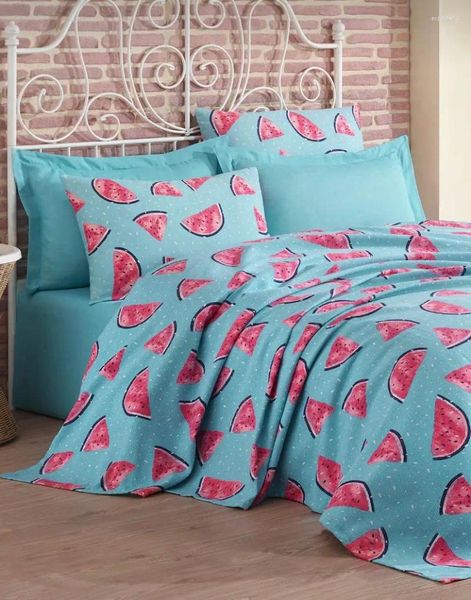 Set di biancheria da letto Modello di anguria Set moderno per bambini Copertura per adulti Copertura da letto Stampato Testile per letti 3/4 pezzi