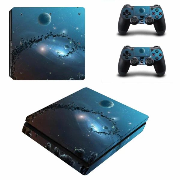 Adesivos Starry Sky Planet PS4 Slim Sticker Play Station 4 Decalques de adesivos de pele para PlayStation 4 ps4 Slim Console Controller Skin Vinyl