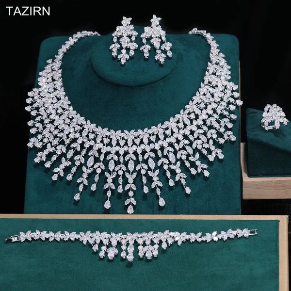 Tazirn Luxury 5a кубическая циркония арабская свадебные украшения Дубая для женщин на вечерин