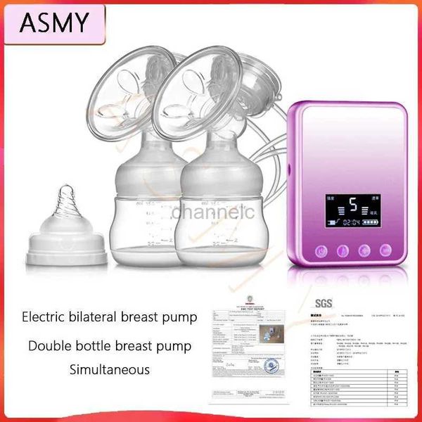 Pedaços de peito Yongjiu Bomba de mama elétrica bilateral Máquina de ordenha recarregável Máquina de sucção de bomba de mama materna Máquina de lactação 240413