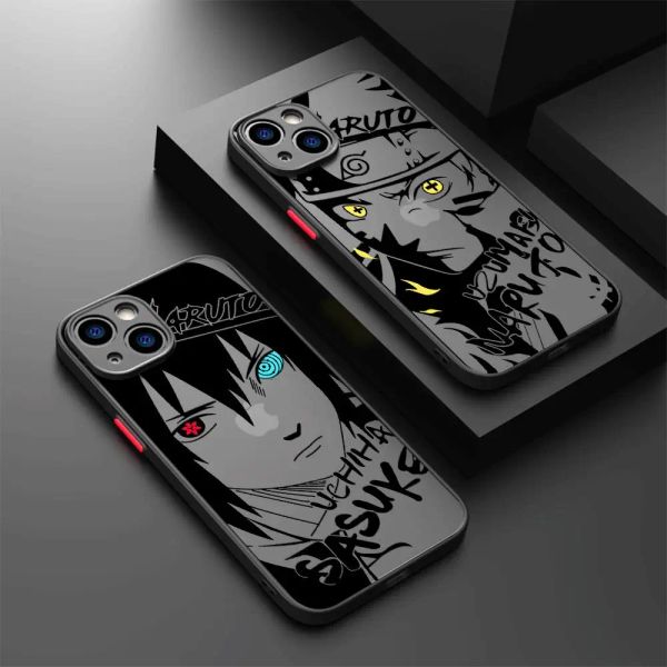 Аниме Cool-n-Narutos Телефон для Apple iPhone 13 14 плюс 15 Pro Max 11 Pro 12 Mini XR 8 SE 7 6S XS MAX MATTE Shockper Cover Cover